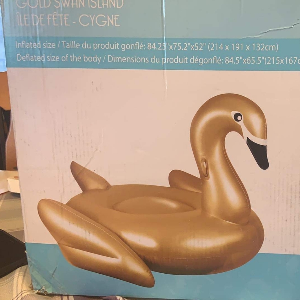 Inflatable Gold Swan Brand New Sealed